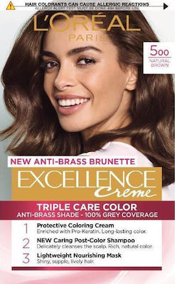 L'Oreal Paris Excellence Creme Triple Care Color 500 Natural Brown 48ml