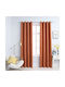 vidaXL Set of Blackout Curtains with Grommets Orange 140x245cm