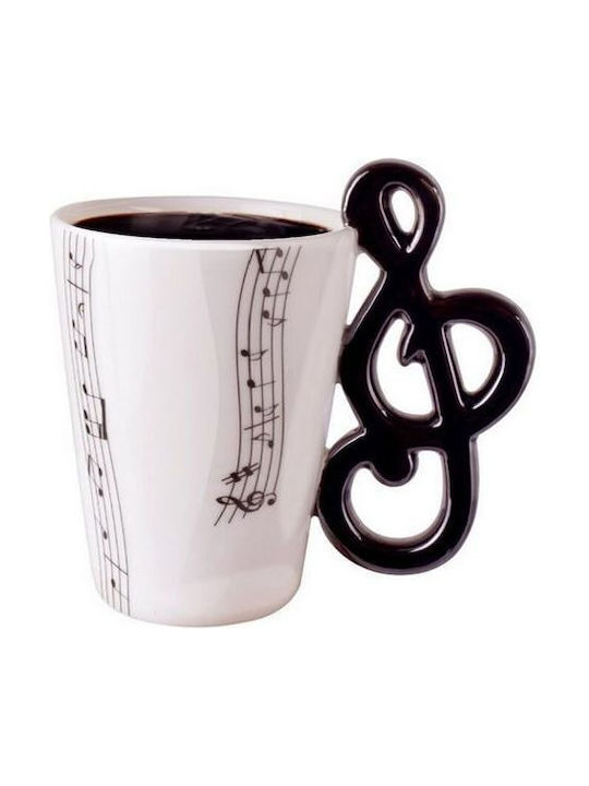 Music Mug Handle Treble Clef Mug Ceramic White 250ml