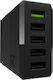 Green Cell Βάση Φόρτισης με 5 Θύρες USB-A 52W Quick Charge 3.0 σε Μαύρο χρώμα (CHARGC05)