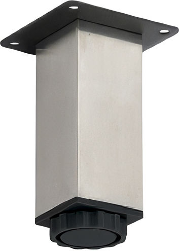 Import Hellas A111 Metallic Furniture Leg with Regulator Suitable for Couch 3.8x3.8x10cm Nickel Matte 10