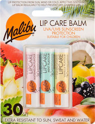 Malibu Set Lippen Balsam SPF30 Lip Care Balm Set 4gr