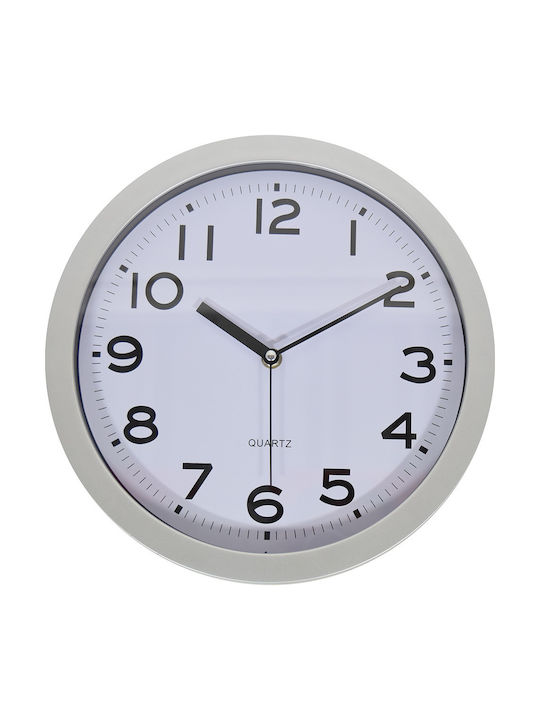 Oscar Plus Silent Wall Clock Plastic Silver Ø30cm