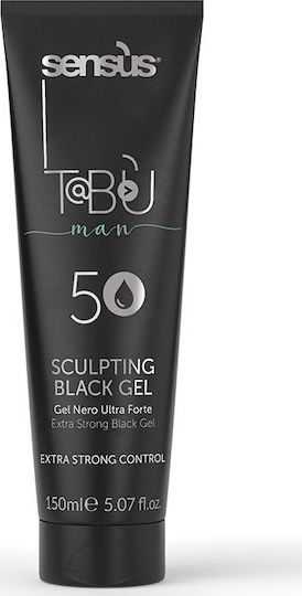 Sensus TABU Man Sculpting Black gel 5 Extra Strong Control Gel Μαλλιών με Χρώμα για Γκρίζα Μαλλιά 150ml