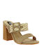 IQ Shoes Women's Sandals KA-0065 Beige with Chunky High Heel