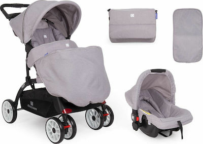 Kikka Boo Airy 2 in 1 2 in 1 Baby Stroller Suitable for Newborn Grey Melange 8.6kg