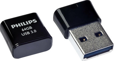 Philips Pico 64GB USB 3.0 Stick Schwarz