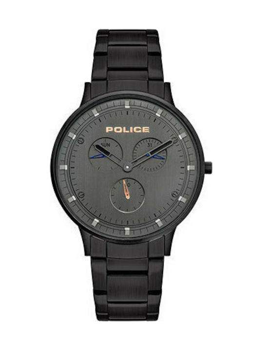 Police Berkeley Uhr Chronograph Batterie mit Schwarz Metallarmband
