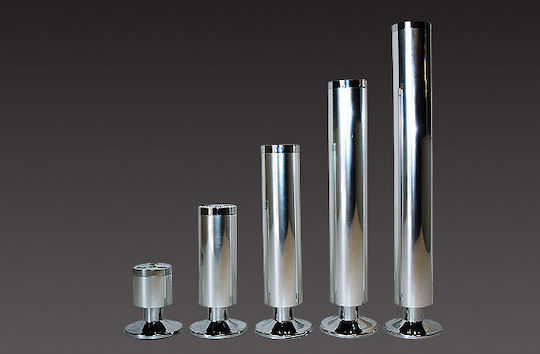 Morseto My Morseto Aluminum Furniture Leg 3.2x3.2x8cm Adjustable Chrome 8
