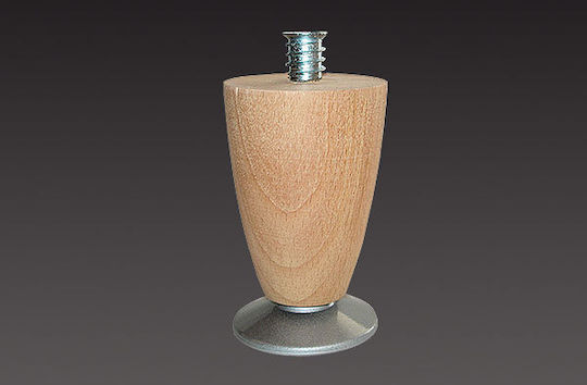 Morseto A101 Wooden Furniture Leg with Regulator Suitable for Table / Coffee Table 6.2x6.2x8cm Unpainted 8