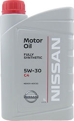 Nissan Motor Oil Fully Synthetic Synthetic Car Lubricant 5W-30 C4 1lt for Diesel Engine