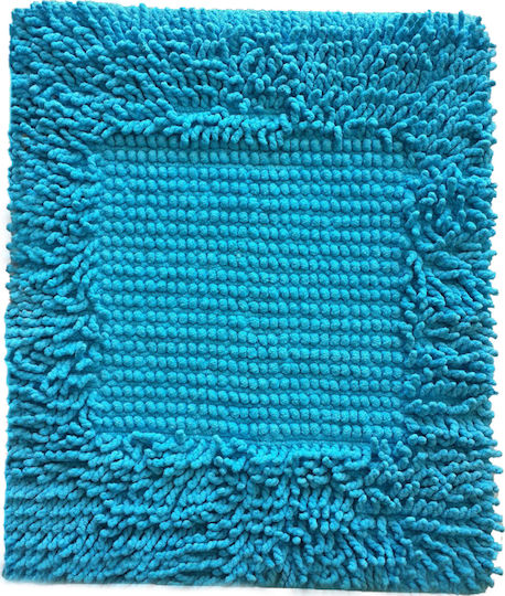 Texi Bath Cotton Bath Mat Sara Turquoise 50x60cm Texi Bath Cotton Bath Mat Sara Turquoise 50x60cm