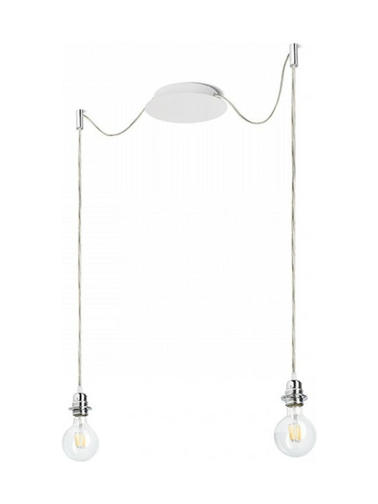 Rendl Light Studio Kombix 2 Pendant Light Two-Light for Socket E27 White