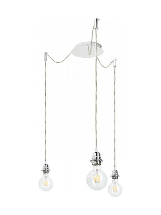 Rendl Light Studio Kombix 3 Pendant Light Three-Light for Socket E27 White