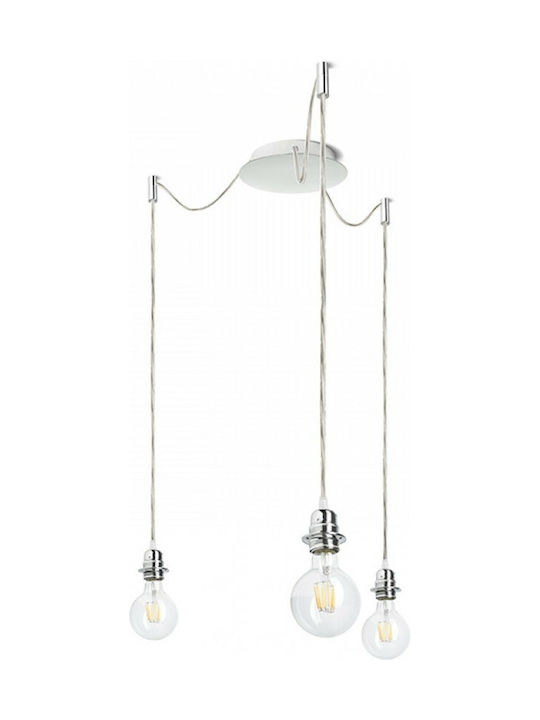 Rendl Light Studio Kombix 3 Pendant Light Three-Light for Socket E27 White