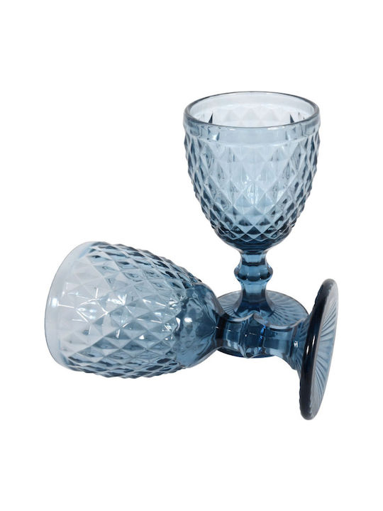 Fylliana Gläser-Set für Weiß- und Rotwein aus Glas in Blau Farbe Stapelbar 6Stück