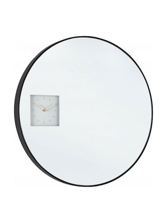 Bizzotto Wall Clock Mirror Black Ø60cm