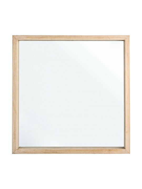 Bizzotto Wall Mirror with Beige Wooden Frame 52x52cm 1pcs