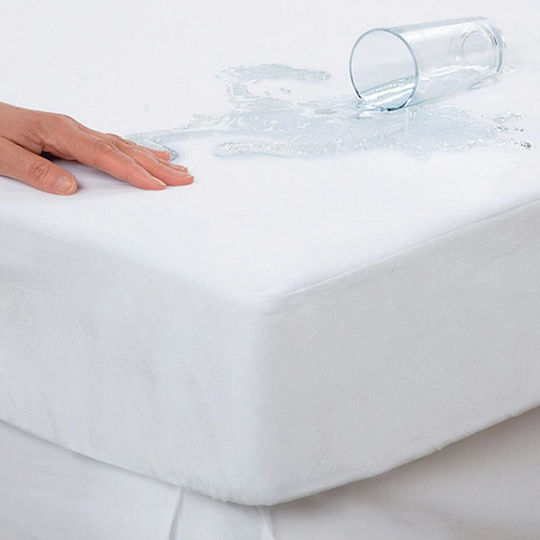 Chios Hellas Protective Cover Single Waterproof with Skirt White 100x200+30cm