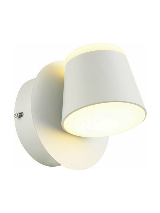 Aca Μονό Σποτ με Ενσωματωμένο LED και Θερμό Φως σε Λευκό Χρώμα