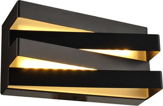 Aca Milano Modern Lamp Wall with Integrated LED and Warm White Light Black 20x11x9cm
