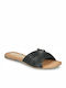 Gioseppo Leather Women's Flat Sandals in Black Color