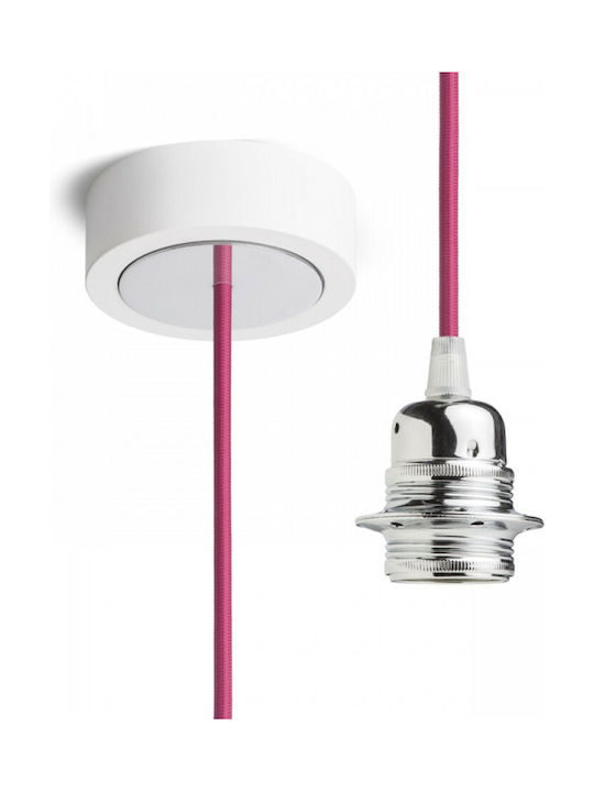 Rendl Light Studio Hex White Pendant Light Suspension for Socket E27 Pink