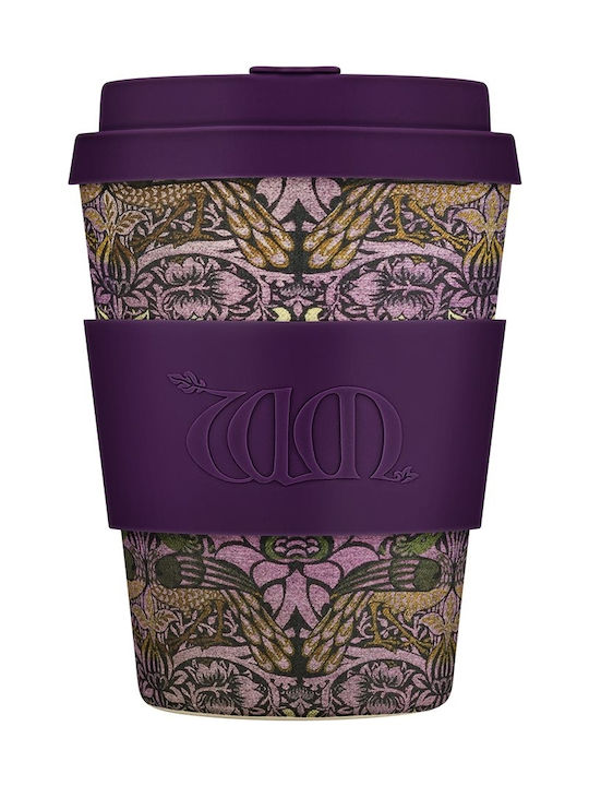 Ecoffee Cup Peacock Tasse Bamboo mit Deckel Lila 340ml 1Stück