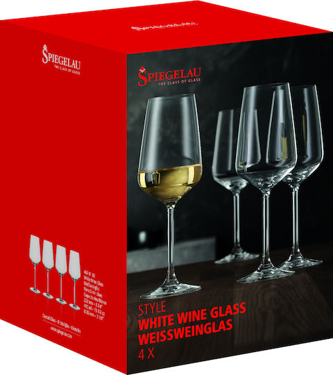 Spiegelau Style Σετ Ποτήρια για Λευκό Κρασί από Κρύσταλλο Διάφανο Κολωνάτα 440ml 4τμχ