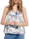 Only Women's Summer Blouse Sleeveless with V Neckline Multicolour