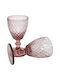 Fylliana Glass Set for White and Red Wine made of Glass in Pink Color Stacked 6pcs