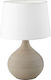 Trio Lighting Martin Ceramic Table Lamp for Socket E14 with White Shade and Beige Base