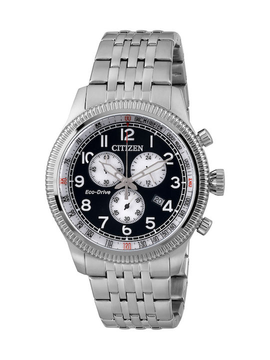 Citizen Uhr Chronograph Batterie mit Silber Metallarmband