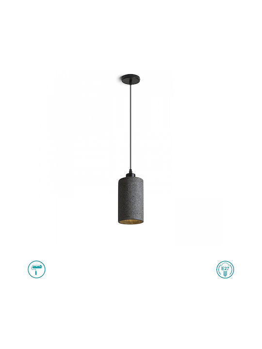 Rendl Light Studio Camino Pendant Μοντέρνο Κρεμαστό Φωτιστικό Μονόφωτο με Ντουί E27 σε Γκρι Χρώμα