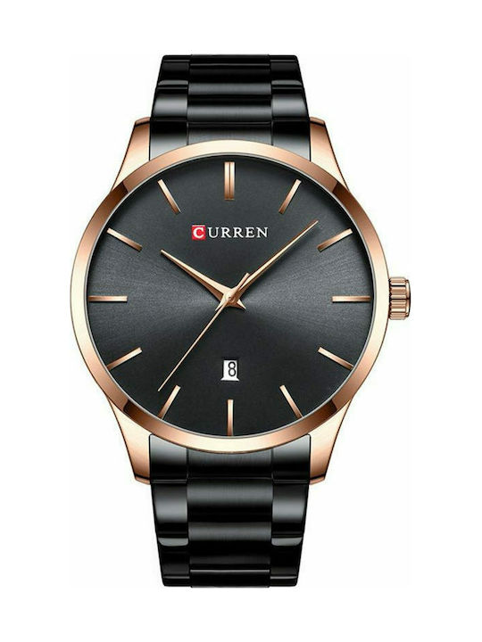 Curren Watch Battery with Metal Bracelet Black