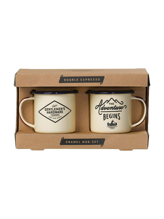 Wild & Wolf Gentlemen's Hardware Enamel Cup Beige 2pcs