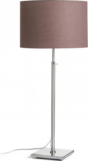 Rendl Light Studio Edika Table Πορτατίφ με Καφέ Καπέλο και Ασημί Βάση