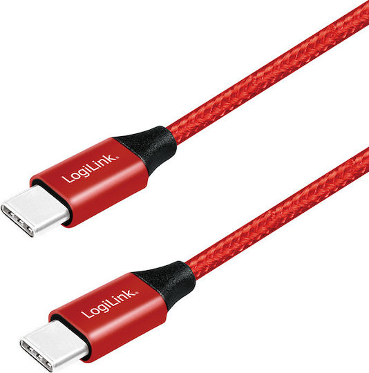 LogiLink Braided USB 2.0 Cable USB-C Male - USB-C Red 1m CU0156