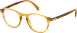 David Beckham Plastic Eyeglass Frame Yellow DB 1018 EX4