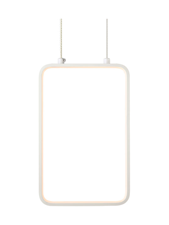 Aca Μοντέρνο Κρεμαστό Φωτιστικό με Ενσωματωμένο LED σε Λευκό Χρώμα