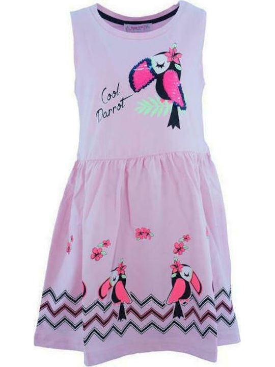 Εβίτα Παιδικό Φόρεμα Αμάνικο Ροζ