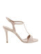 Mourtzi Suede Women's Sandals Beige with Thin High Heel 85/86013