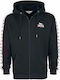 Lonsdale Rayless Men's Sweatshirt Jacket with Hood and Pockets Black