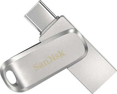 Sandisk Ultra Dual Drive Luxe 512GB USB 3.1 Stick με σύνδεση USB-C Ασημί