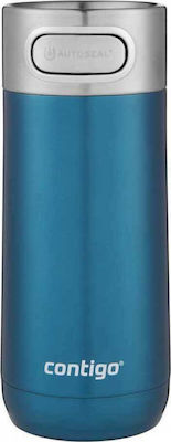 Contigo Luxe Autoseal Glas Thermosflasche Rostfreier Stahl BPA-frei Blau 360ml mit Mundstück 2106223