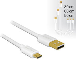 DeLock 83679 Reguläres USB 2.0 zu Micro-USB 0,9m Weiße 3 Stück