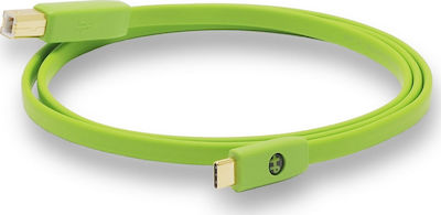 Oyaide d+ Flat USB 2.0 Cable USB-C male - USB-B male Πράσινο 2m (d+)