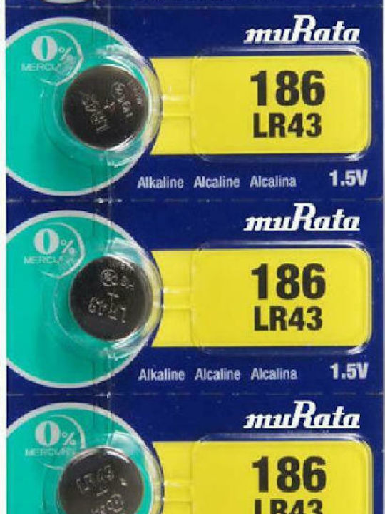 Murata Batterien Alkalisch für Uhren LR43 1.5V 5Stück