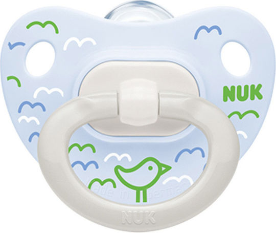 Nuk Ορθοδοντική Πιπίλα Σιλικόνης για 0-6 μηνών Happy Days με Θήκη Birds Blue