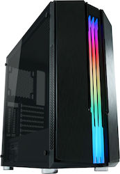 LC-Power 702B Skyscraper X Gaming Midi Tower Computer Case with Window Panel and RGB Lighting Black